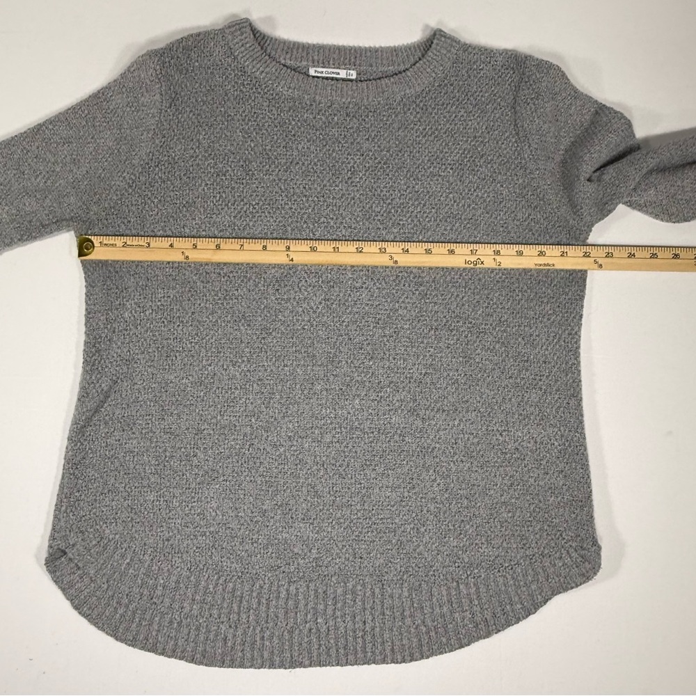 Marled Popcorn Knit Pink Clover Gray Crew Neck Pullover Sweater XL Extra Large - Picture 7 of 10